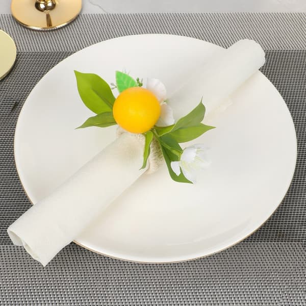 Förpackning med 6 citronblomservettringar till bröllopsmiddagsdukningstillbehör
