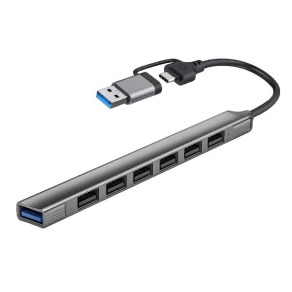 Aluminiumlegering USB dockningsstation High Speed ​​USB 3.0 Typ C HUB 7Port Splitter