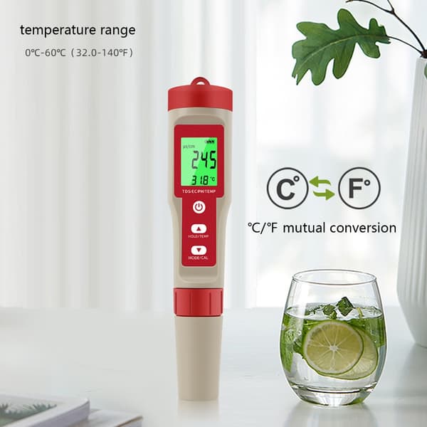Vandkvalitetsmåler 4 i 1 detektor PH/TDS/EC/temperaturtester til akvarier