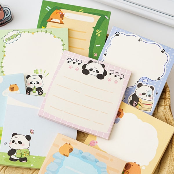 5 st Cartoon Panda Sticky Note Anamal Memos Sticky Pad Skolmaterial för flickor null - E