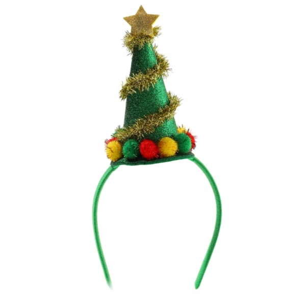 Glitter Jul Hat Shape Pannband Huvudbonader Glitter Hårbåge för julen Headpiece Fancy Dress Party Supplies Green