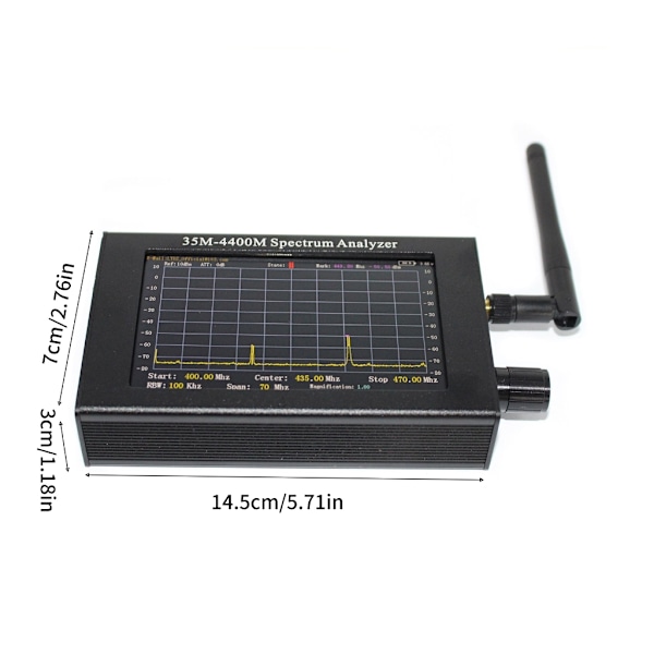 Frekvensanalysator 4,3-tums LCD-skärm Spektrumanalysator 35M-4400Mhz ADF4351