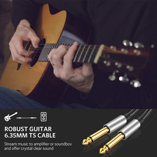 6,35 mm Mono Jack 1/4" TS-kabel Obalanserad gitarr Patch sladdar/instrumentkabel 1.8m
