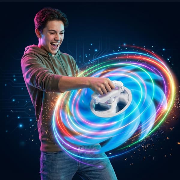 Dynamisk Roterende Lyshjul Legetøj Genopladeligt LED Lys Spinner Legetøj Til Børn
