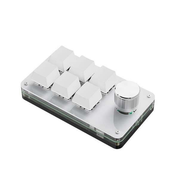 Minitangentbord Trådlöst mekaniskt tangentbord Makroknapp Klistra in 3/4/6/9/12 tangenter anpassade White 6 key