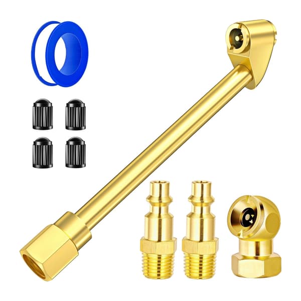 9 stk. messing luftchuck-koblinger med 1/4NPT utvendig gjenge for dekkpumpe