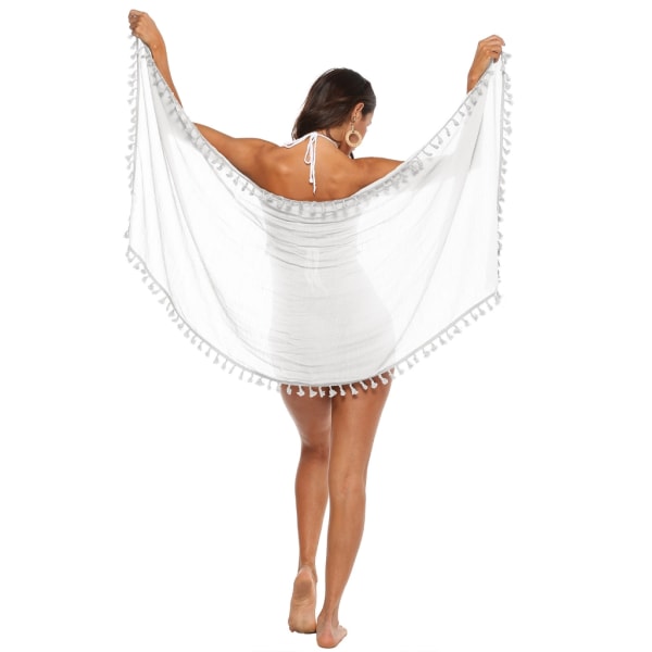 Womens Bikinis Cover Solid Color Swimsuit Sunscreens Coverups Short Sheer Skirt Deep purple