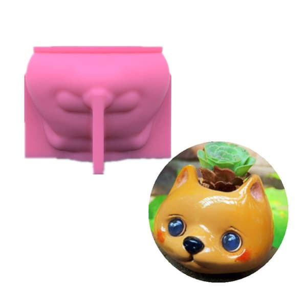 Gør-det-selv-harpiksforme Velegnet til Candy Pots Hunde-blomsterpotte-form af lerforme