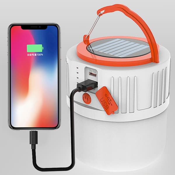 Solar USB Nødlys med Strømindikator 3.7-4.2V til Indendørs & Udendørs