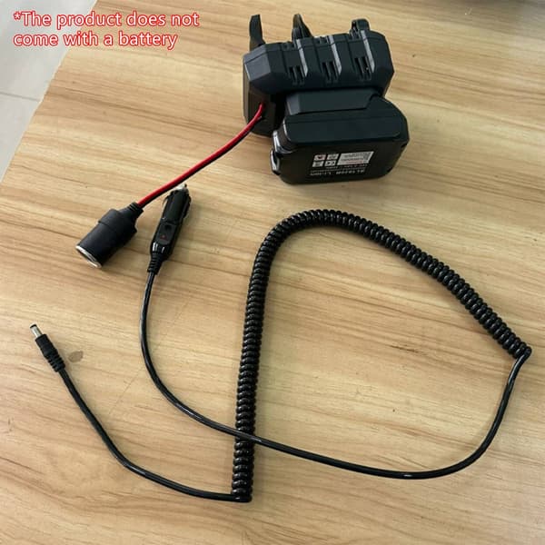 Til 18V batteri nem installation 2 i 1 adapterstik forlænget kabel