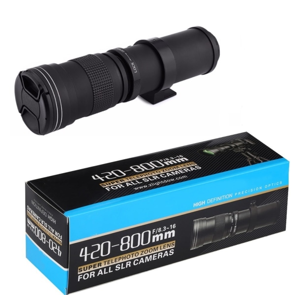 Kamera supertelezoomobjektiv F/8.3-16 420-800 mm för T-fäste för M4/3 EMont XF D3400 6D digitalkameratillbehör null - Pentax