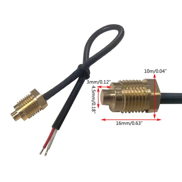 M10 Gjenge NTC Tempsensor Probe for Vanntemperaturmåler, Vannvarmer
