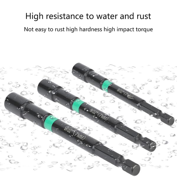 13 stk. magnetisk muttertrekker sett lange skaft muttertrekker bits for bruk med drill