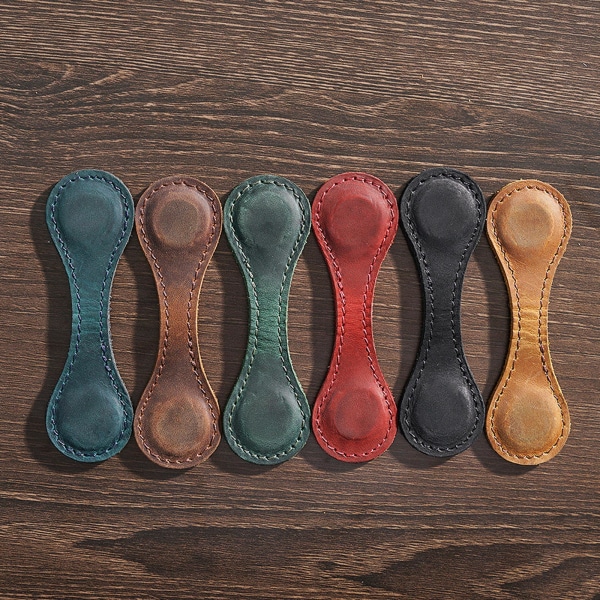 Vintage läderbokmärke Dubbelsidig magnetisk sidavdelare Boksida hörnmarkörer Presentbokmärke för bokmask kvinnor män Coffee color