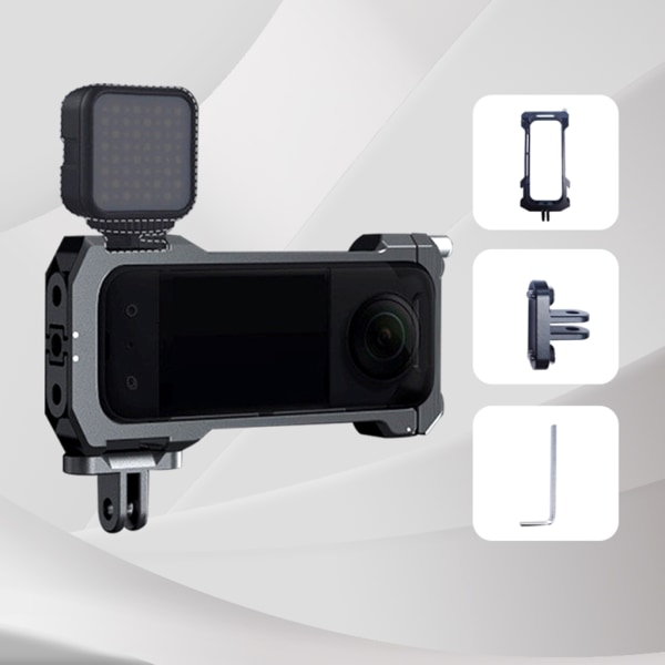 Case Cage för Insta360 X3 Action Camera Case i aluminiumlegering
