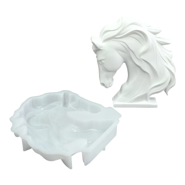 Silikoneform til håndlavet lys gipsfigur med flydende manke hesteskulptur