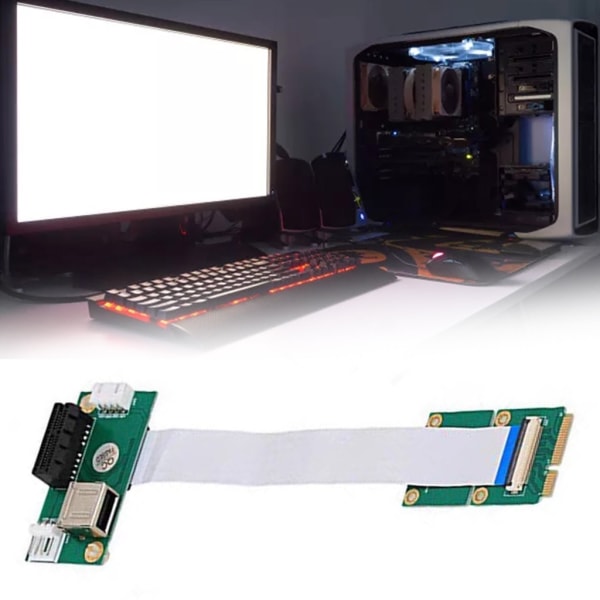 Kompakt Mini PCI E till PCI E 1X förlängningskabel för utrymmesbesparande design