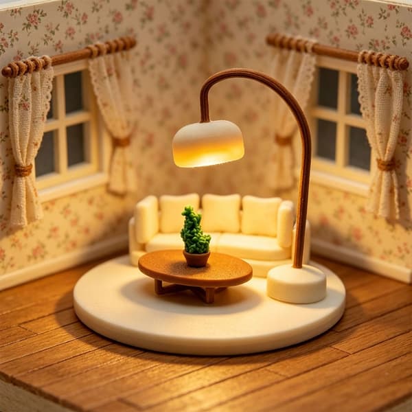 Dukkehus Tilbehør i Cremefarvet Stil til Miniatureudstillinger