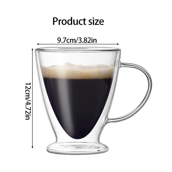 Multifunktionel dobbeltvægget glaskop til daglig brug 300ML kaffekrus
