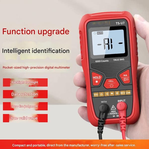 Digitalt Multimeter Transistor Tester Elektrisk NCV Testmåler TrueRMS