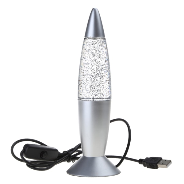 USB Plast Nattljus Vulkan Lava LED-lampa Metallbas Nattlampor Sänglampor för vardagsrumsdekorationer