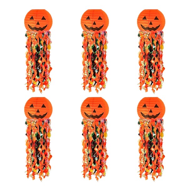 6 st Halloween hängande dekorationer Pumpa Manet Papperslykta Prydnad