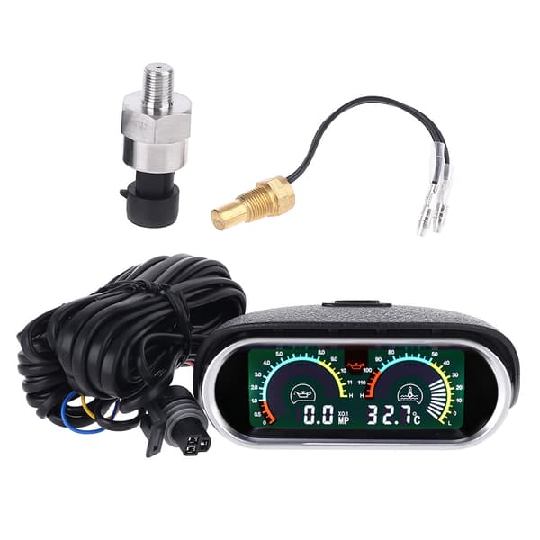 Digital Pointer med Sensor 1/8 NPT Måler Olie Trykmåler Bar Sensor 12v/24v