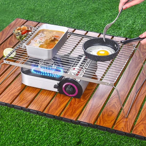 Flexibla campinggrillställ 2 stål för vildmarksutforskning