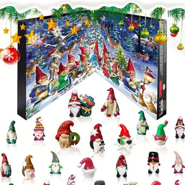 Overraskelse Resin Alvefigur Adventkalender Julepynt Samleobjekt Gave