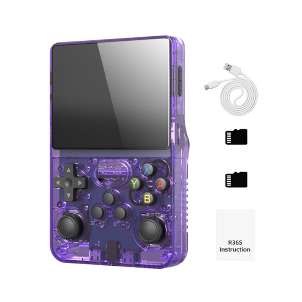 Videospelskonsol förinstallerad 15 000+ spelkontroller Bärbar spelenhet Förinstallerat emulatorsystem Transparent purple
