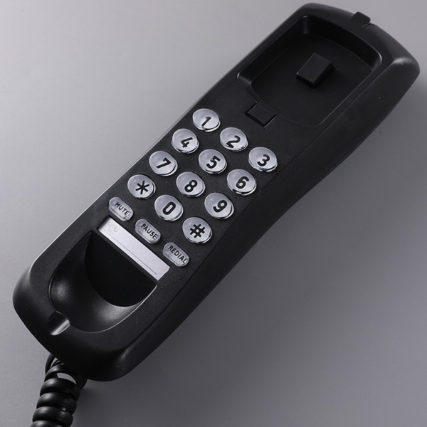 HCD3588 Fast fast väggtelefon Bärbar Minitelefon Väggupphängning- Telefon för hemmakontor Hotell Spas Center Black