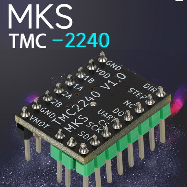 TMC2240 3D-skrivare Stepper Motor Driver med Kylfläns Stepping Engine Driver modul för 3D-skrivare Controller Tillbehör