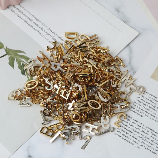 147 st Bokstäver Tecken Siffror Symboler för utbytbar filtbokstavstavla DIY Gold