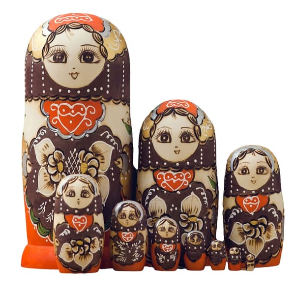 10-lagers handgjorda Matryoshka samlarobjekt ryska \"nesting dolls\" souvenirpresenter