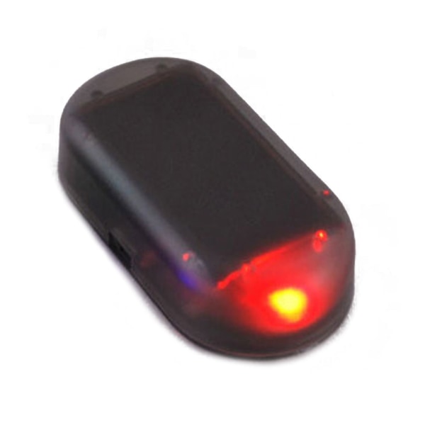 Bilsäkerhetsljus Soldrivet simulerat dummylarm Trådlöst varning Stöldskyddslampa LED Blinkande Imitation Red