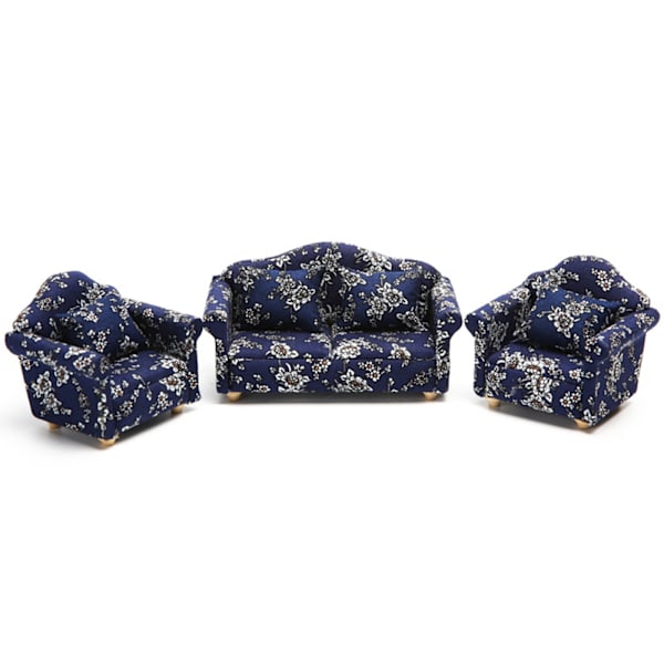 Tjejs låtsas för lek för docka Mini-soffa med print Barnfest för lek Rolig bordsleksak Bästa presenten för inomhus/utomhus