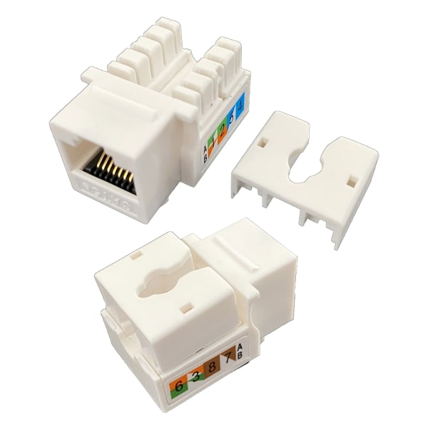 2st CAT5E nätverksmodul Verktygsfri RJ45-kontaktinformationsuttag Datoruttag Kabeladapter Keystone-jack