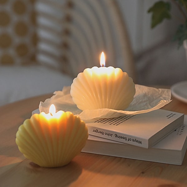 Snäckskalsdoftljus Hav för skalform Aromatiskt dekorativt ljus Hem Par White