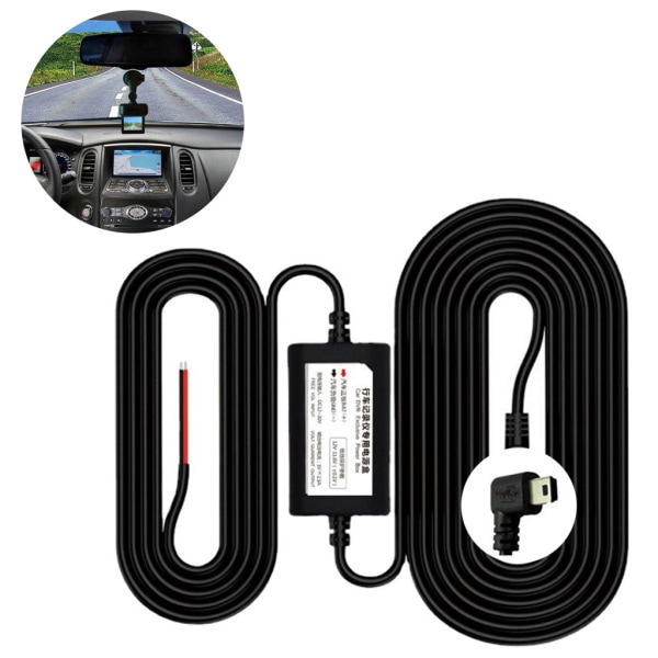 Dash Cam Hardwire Kit Micro/Mini USB Hard Wire Kit 12V-30V til 5V Bil Dash Camera Oplader Strømledning