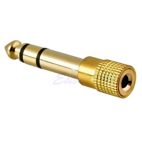 Guld Audio Hona 6,3 mm 1/4" Hane till 3,5 mm 1/8" Stereo Plug Adapter Converter