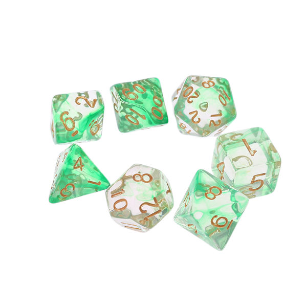 7 stk./sæt Akryl Terninger Brætspil Terninger D4 D6 D10 D12 Polyhedral Terninger White