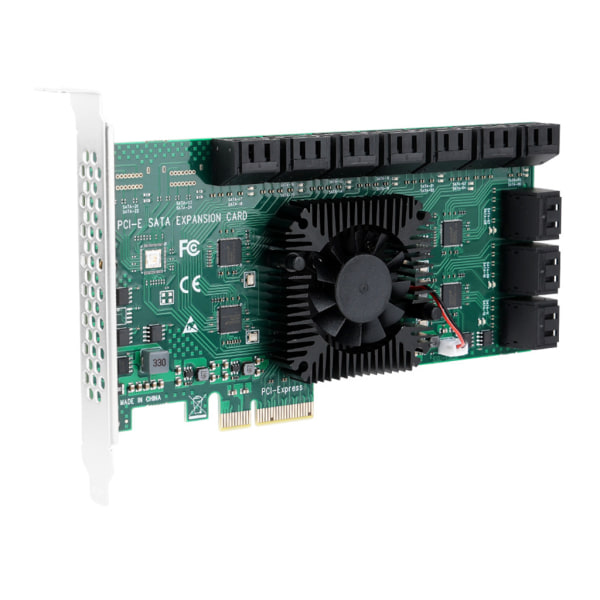 Tilläggskort PCI för Express 6.0 Gbps PCI för Express X16 2.0 gränssnitt Expansionskort 20 portar SATA PCI-E Adapter Full S