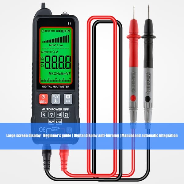 Automatisk Mini Multimeter Spænding Strøm Modstand Kapacitans Tester Værktøj