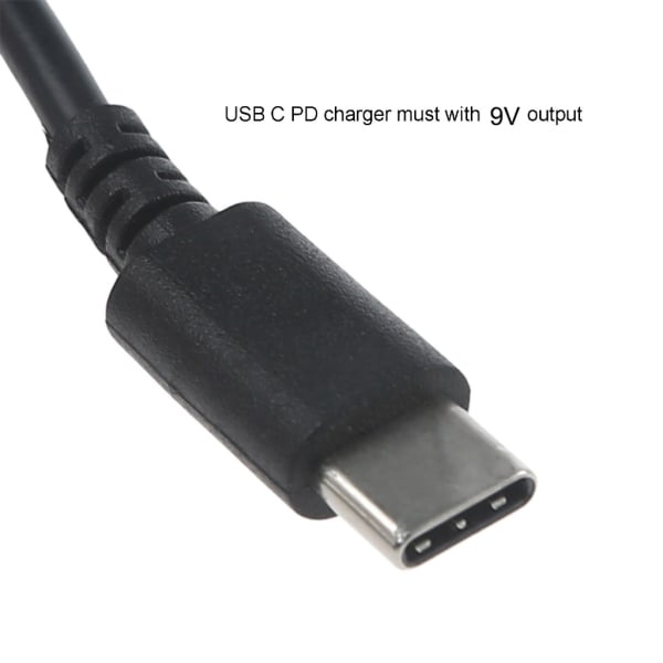 USB C Typ C till 5,5x2,1mm 3,5x1,35mm 4,0x1,7mm 9V PD Trigger Power för routrar Laptop Högtalare LED-ljuskamera 2m