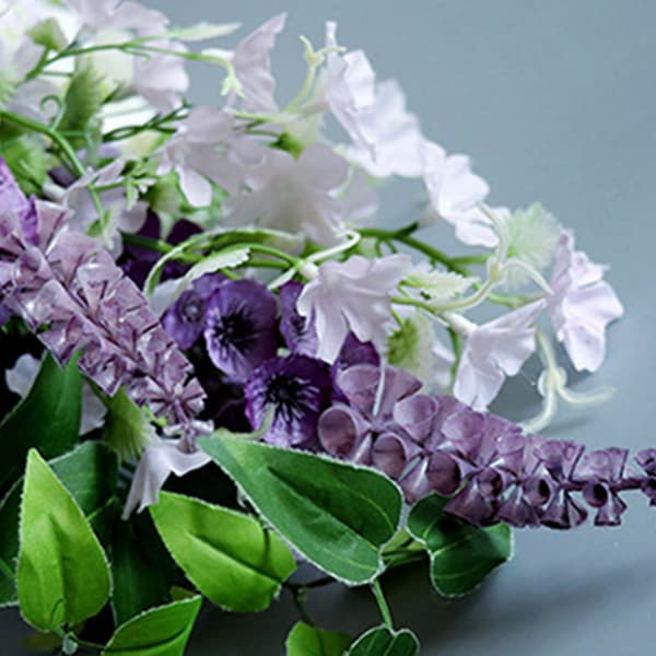 Bröllopsbukett Vattenfall Konstgjord Vit Lila Blomma Bröllopstillbehör