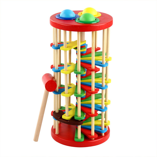 Barn Pounding Ball Fall Stige Liten Hammer Fargerik Knock Toy for Baby Kids