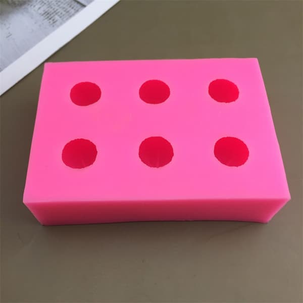 6 hulrom mandarinform silikonformer for sjokoladeis og baking