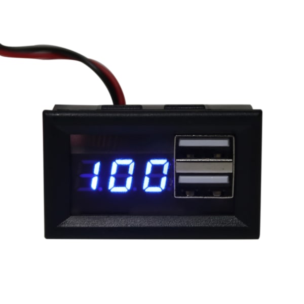 12V digital batterikapasitetsindikator Spenning med for QC 2.0 3.0 batterimonitor Dobbel USB LED-skjermpanel Høy nøyaktighet