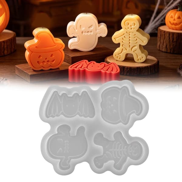 Halloween-tema silikone lysform sæt til DIY boligindretning