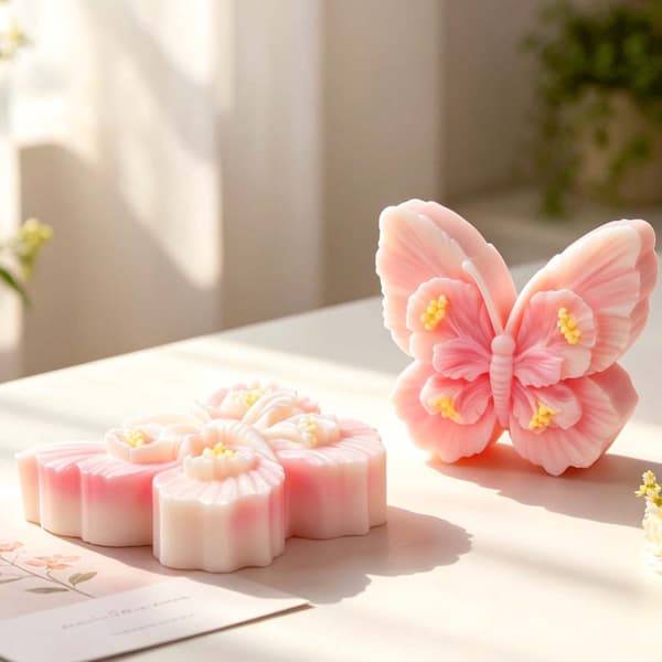 3D Blomsterudskæring Sommerfugleform Silikoneforme til Håndlavet Lys og Sæbe